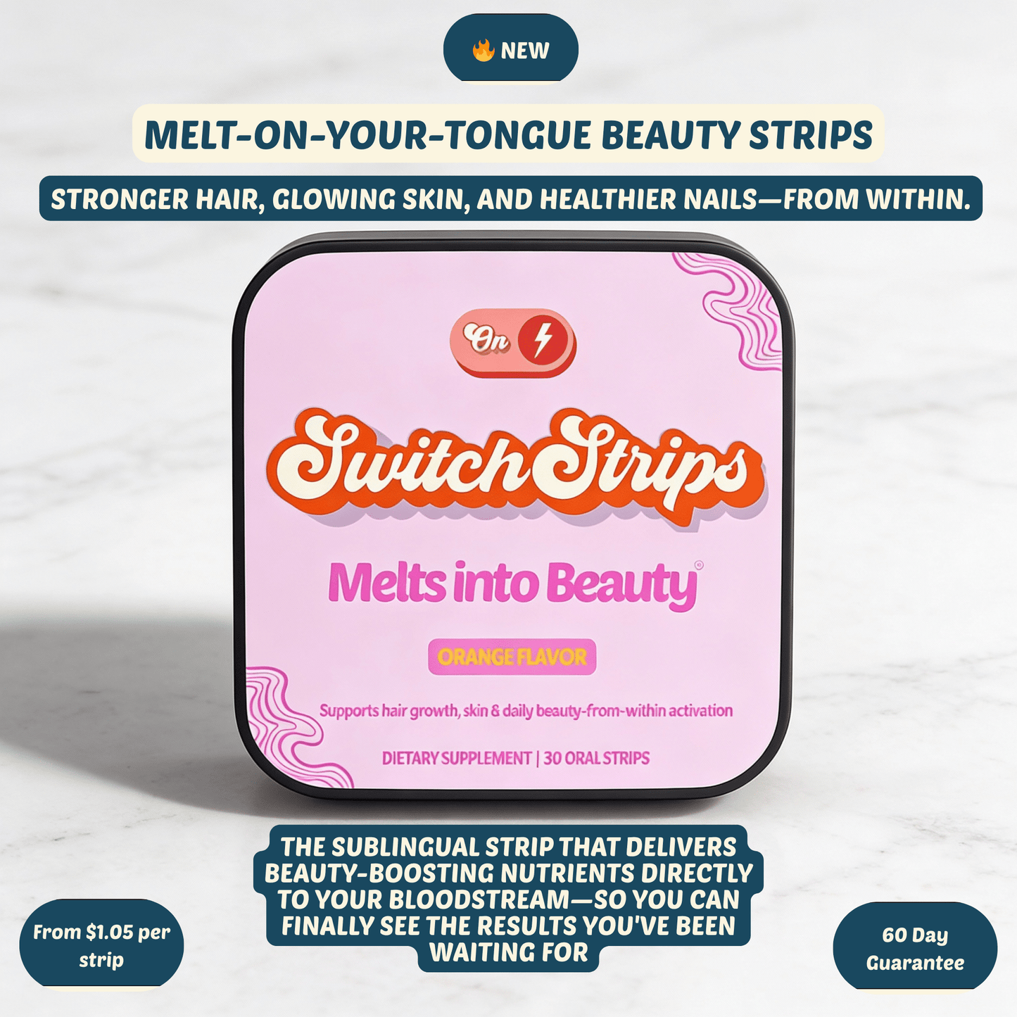 Melts into Beauty – Beauty - from - Within Oral Strips - Switch Strips