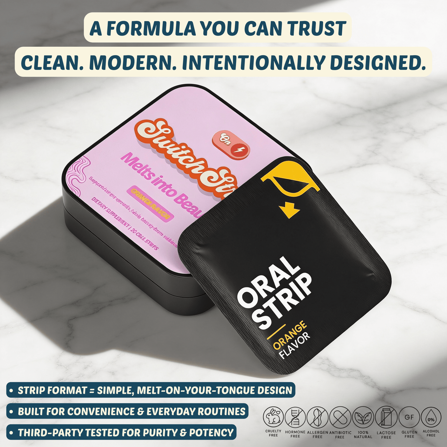 Daily Beauty Strips — with Biotin, Folate & Vitamin D3 - Switch Strips