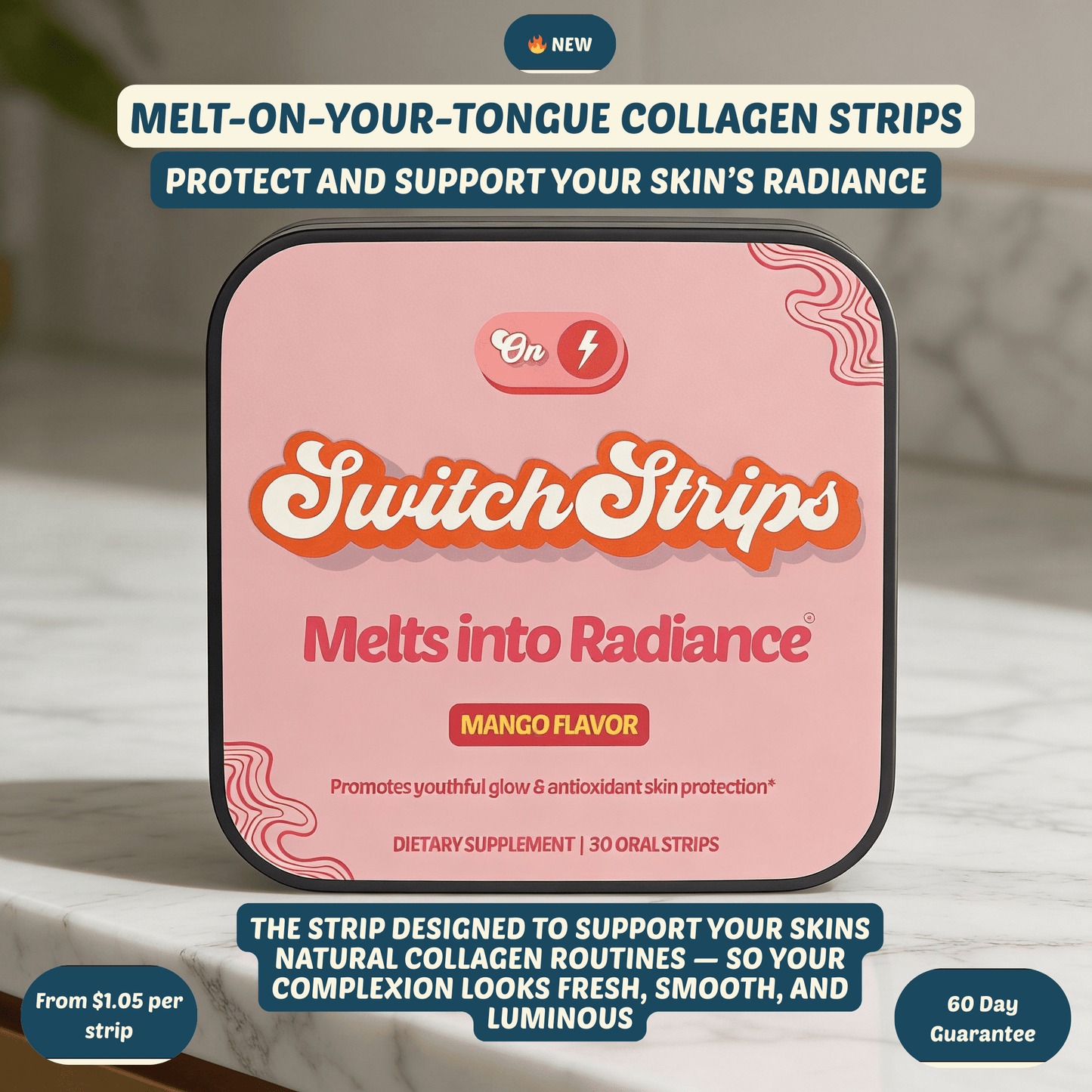 Collagen Routine Strips — with Collagen Peptides & Vitamin E - Switch Strips