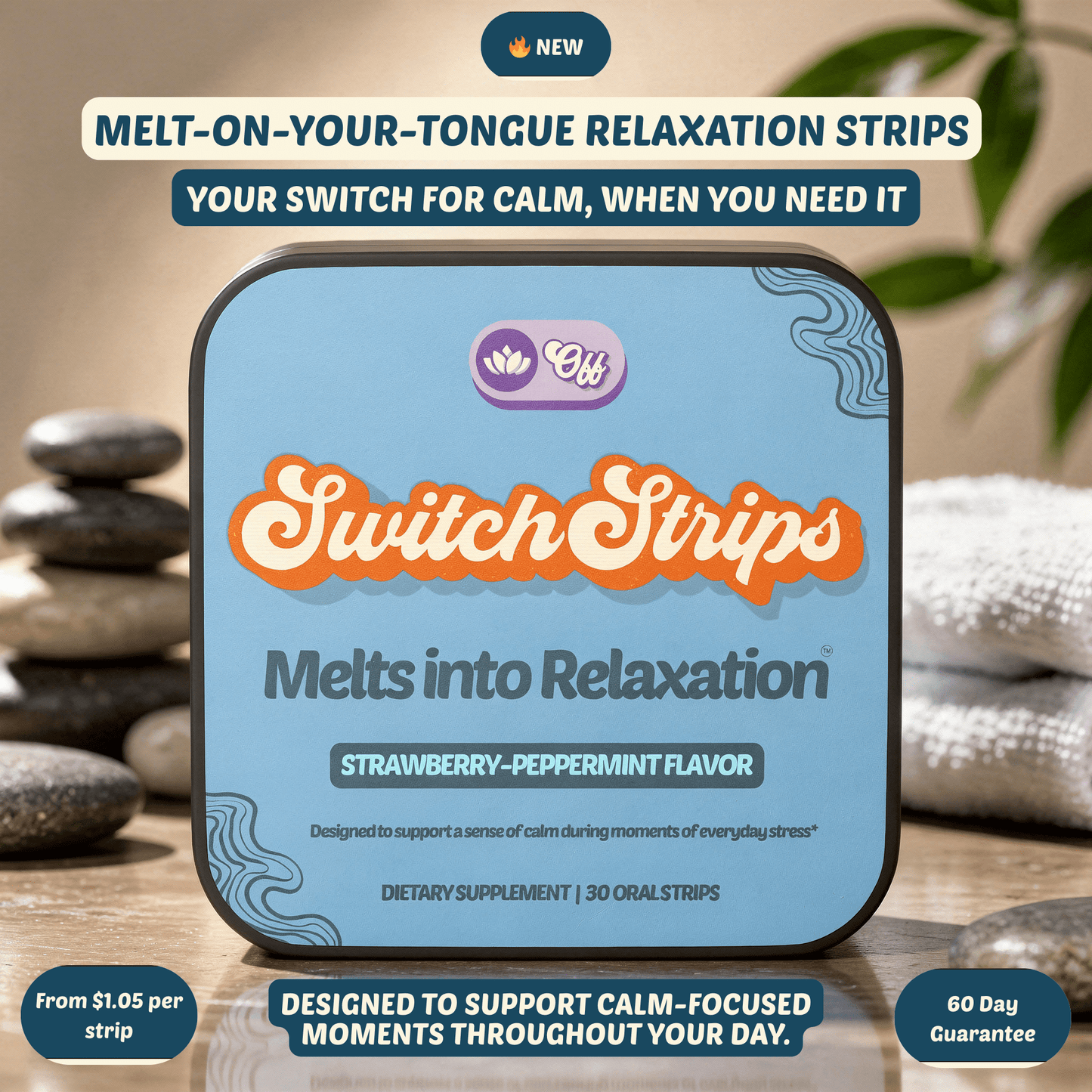 Relaxation Routine Strips — with Vitamin B6, L - Theanine & GABA - Switch Strips