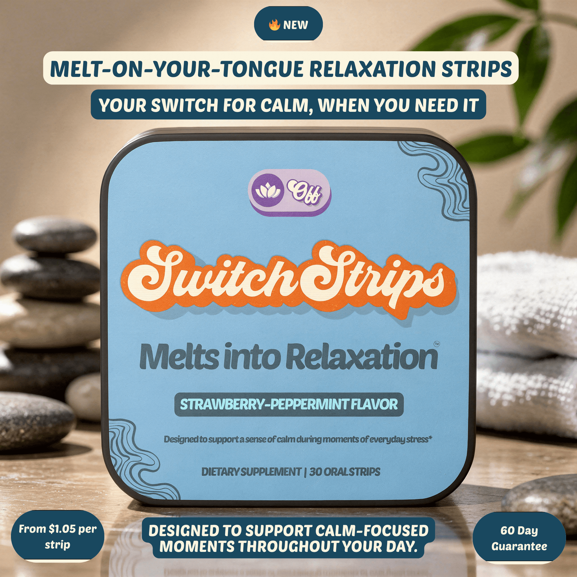 Relaxation Routine Strips — with Vitamin B6, L - Theanine & GABA - Switch Strips